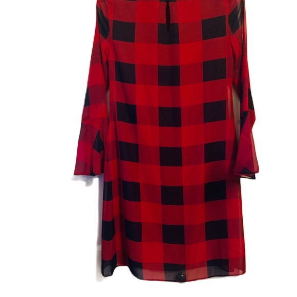 Chaps Buffalo Plaid Red/Black Dress, NWT - Picture 2 of 9